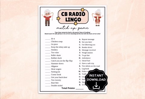 CB Radio Lingo Trivia Game, Games for Senior Citizens, Trucker Retirement Games, 70s 80s Game, Senior Center Icebreakers, Memory Brain Game - Etsy