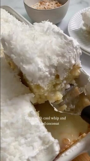 Coconut Poke Cake #allthingsmamma #pokecake #dessert #easterdesserts