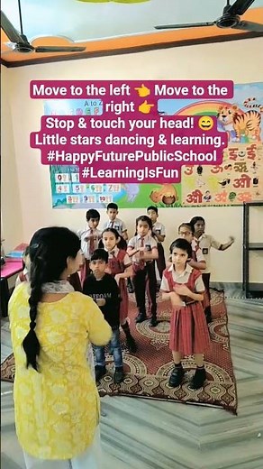 Move to the left 👈 Move to the right 👉Stop & touch your head! 😄Little stars dancing & learning. 😀