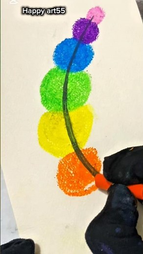 🌈Leaf Painting with Oil Pastels | Relaxing Art Video ✨#shorts