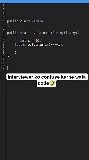 Interviewer ko confuse karne wala code🤣🤣🤣#coding #java #funny #funnyvideo #python #interview