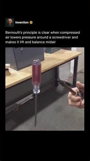 How a Blast of Air Makes a Screwdriver Float Like an Airplane Wing 🪛 #shorts
