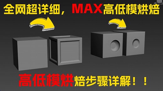 全网超详细的Max高低模烘焙教程