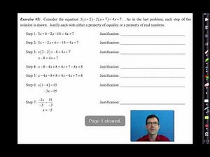 Common Core Algebra I.Unit #2.Lesson #4.Justifying Steps in Solving an Equation