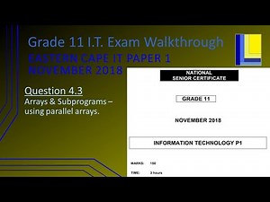 Information Technology Grade 11 Paper 1 November 2018 EC Q4.3