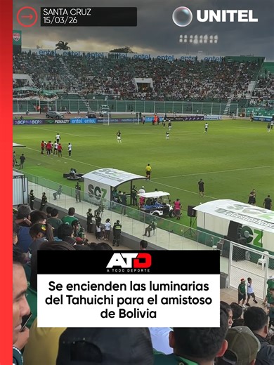 El sistema de iluminación del estadio cruceño se encendió para la recta final del compromiso entre la Verde y Trinidad y Tobago. 📲 Más información en Unitel.bo #Unitel #ATD #Bolivia #Amistoso #Iluminación