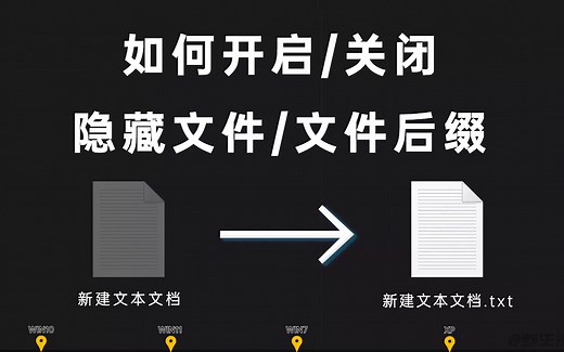 【全系列】WIN11/10/7/XP如何开启/关闭文件后缀和显示隐藏文件