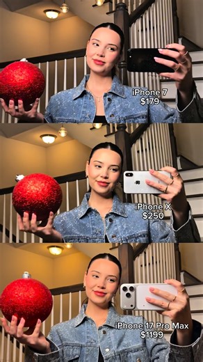 Romina Gafur on Instagram: "iPhone 7 vs iPhone X vs iPhone 17 Pro Max. Which one wins? #iphone"