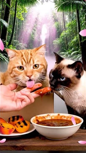 A Fluffy Cat in a Box (A medium-sized, fluffy **orange tabby** cat with a round face and bright ye