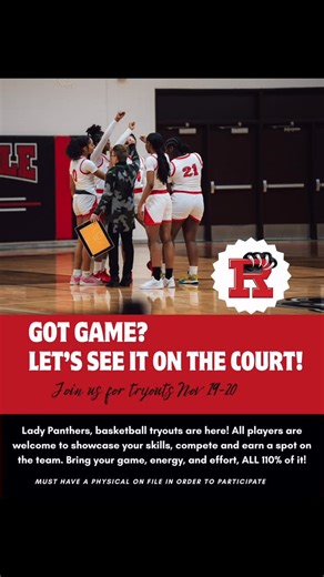 Roseville Girls Basketball on Instagram: "Lady Panthers, basketball tryouts are here! All players are welcome to showcase your skills, compete and earn a spot on the team. Bring your game, energy, and effort, ALL 110% of it! #family #110percent #gbed #pantherpride #panthernation MUST HAVE A PHYSICAL ON FILE IN ORDER TO PARTICIPATE**"