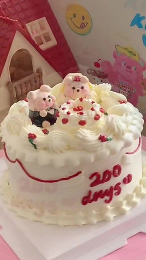 Happy Anniversary 🫶❤️ #anniversarycake #anniversary #couplecake #cake #cakedesign #customisedcakes #200天 #蛋糕 #沉浸式做蛋糕 #纪念日蛋糕 #纪念日