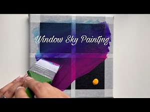 Window Sky Painting Acrylic | ASMR | for Beginners