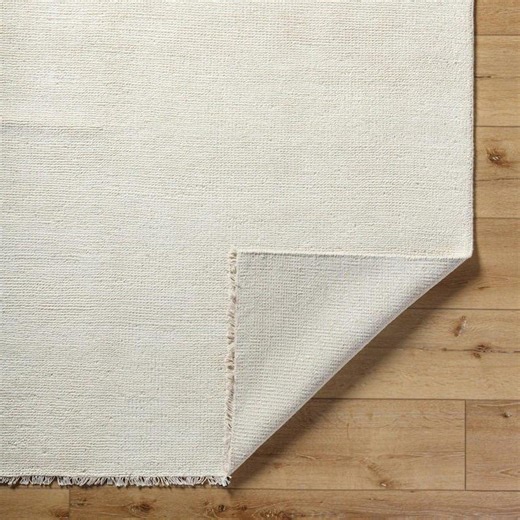 Hand Knotted Cream Wool Rug: Minimalist Solid Off-white Carpet - Etsy