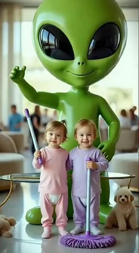 Adorable twin babies & Alien Dance Craze! 👽😂 #shorts