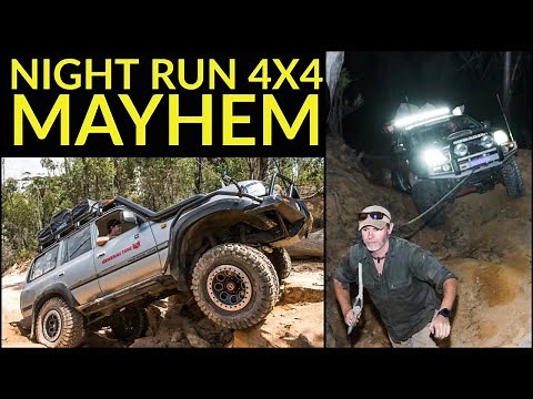 NIGHT TIME 4x4 MAYHEM - Huge rock steps and recoveries AFTER DARK! Tough tracks close to Sydney
