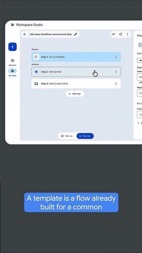 Check out templates in Google Workspace Studio