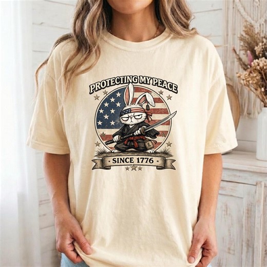 Protecting My Peace Since 1776 Shirt, Introvert Patriotic Bunny Gift, Funny 4th of July Graphic, Comfort Colors Apparel, Freedom Humor - Etsy UK