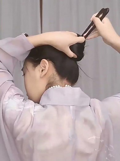 氣質丸子頭u型髮簪盤髮簪頭飾女現代簡約復古檀木雙釵百搭髮釵