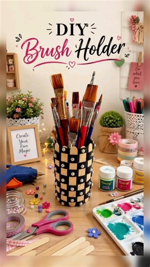 5 Minutes making Pen holder/Brush holder #5minutescraft #craft #ideas #shorts