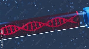 Animation Of Dna Double Helix Rotating And Floating In A Glass Test Sample Tube Full Of Blood Concept Of Manipulation Of The Genetic Code Genetic Engineering Biotechnology Genome Editing Crispr
