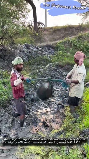 Clever Village Method for Clearing Thick Mud Ditches #worker #agriculture #villagelife #farming