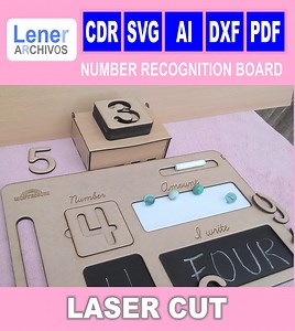 Number Recognition Board, Decomposition and MONTESSORI Writing, Svg, Cdr. Pdf, Laser Cutting Children's Education, Dig. File - Etsy