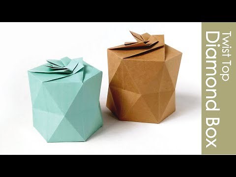 Origami Box -twist top diamond- 折り紙 ダイヤモンドボックス
