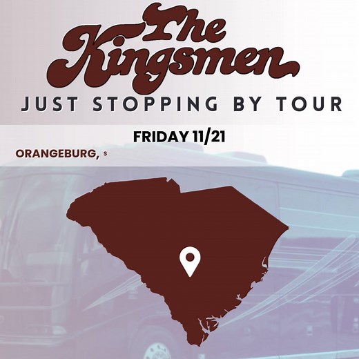 The Just Stoppin’ By Tour rolls into South Carolina this weekend, and we can’t wait to worship with you! 📍 Friday, Nov 21 — ORANGEBURG, SC Four Holes Baptist Church • 7:00 PM 📍 Saturday, Nov 22 — ANDERSON, SC Asaville Baptist Church • 6:00 PM 📍 Sunday, Nov 23 — HARDEEVILLE, SC Red Dam Baptist Church • 6:00 PM We'd love to see you there! #TheKingsmen #kingsmen70 #SoulSetFree #southerngospelmusic #OnTour #Kingsmen | Kingsmen Quartet