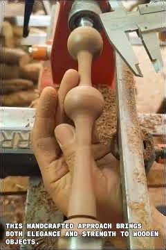 Wooden Rod Turned Into Art #WoodLathe #HandcraftedDetail #TurningProcess #shorts