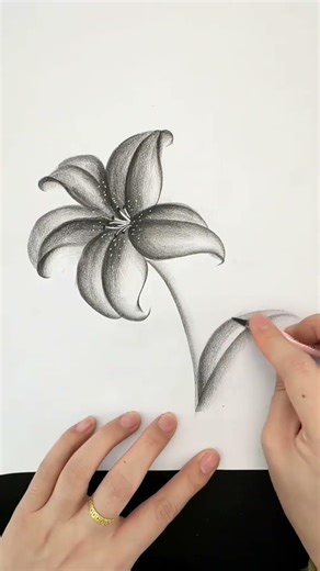 Very Easy Drawing Flower With Pencil #drawing #art #flower