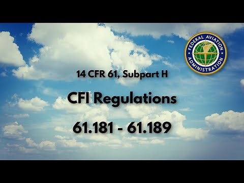 CFI Regulations (61.181 - 61.189)