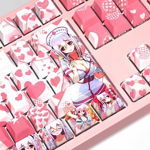 108 Keys PBT 5-side Dye-sub Pink Idol Gamer Keycap Set | Cute Anime Girl Themed Cherry Profile Keycaps for ANSI 61 87 104 108 Keyboard Caps. - Etsy