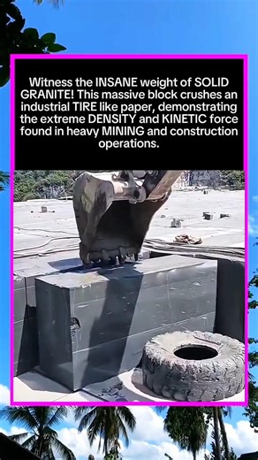 Granite vs. Giant Tire! 🪨🚜 Unbelievable Weight Test | The Power of Mining Engineering