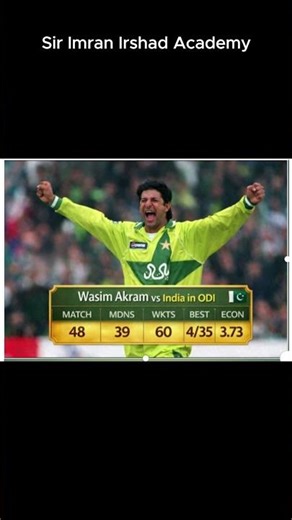 Wasim Akram vs India ODI Stats Explained #Shorts