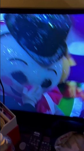 Barney Waiting for Santa 3 Snowman North Pole