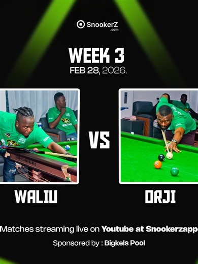 *ORJI D' FINISHER VS WALIU | HIGHLIGHT | SNOOKERZ POOL LEAGUE | PRO DIVISION | WEEK 3 | MATCH 7* Watch one of the cleanest match finishes of the season! Watch Orji D' Finisher and Waliu race to 5 points in this point based league. 📍 Location: Jack & Joy Billards (Ikeja, Lagos Nigeria) 🎥 Coverage by: Snookerz Media Team Powered By: Big Kels Pool 🌐 More matches: https://snookerz.com/league/51988a39-... #Snookerz #Poolleague #8BallPool #poolhighlights #cuesports #SnookerNigeria #bigboss #Waliu #