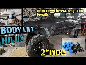 Toyota hilux pasang body lift 2" inch [ body lift install ]