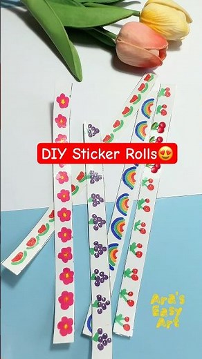 ✨ DIY Handmade Sticker Rolls 😍 ‪@ArasEasyArt‬ #diy #stickers #ytshorts #viral
