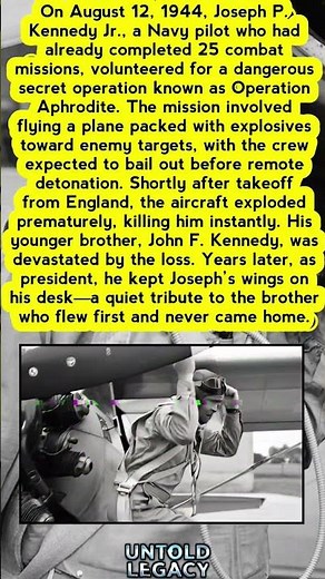 Joseph Kennedy Jr.: The Brother Who Flew and Never Came Home 🇺🇸