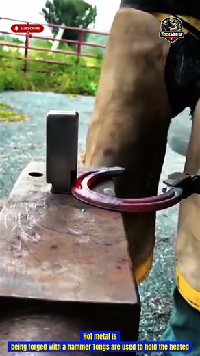 Hot Metal Forging Process Using Hammer and Tongs on Anvil #tools