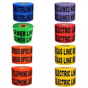 Presco 6" Non-Detectable Underground Warning Tape - 4 Rolls (8 Models Available)