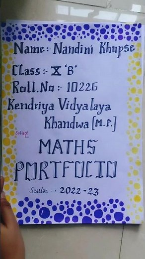 MATHS PORTFOLIO | Class 10 | Project idea's 💡|| CBSE #project