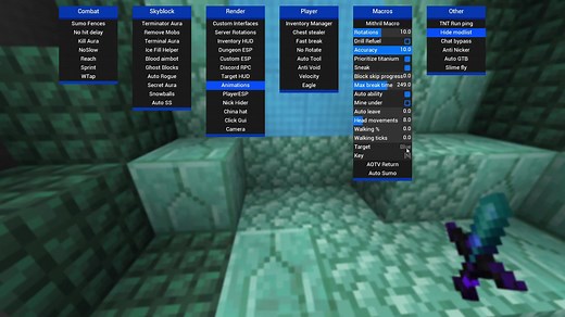 OringoClient Mithril Macro Mod para Hypixel Skyblock