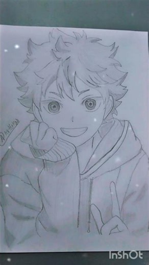 Hinata shoyo drawing || ‪@Poke491‬ || #anime #haikyuu #hinatashoyo #drawing