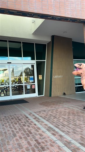 POV: It’s Dinovember at the library. 🦖 #librariesofinstagram #funny #librarylife #dinosaurs #bayarea | San Mateo County Libraries