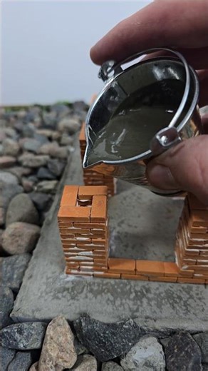 Building a tiny house brick by brick 🧱 #shorts #asmr #miniature