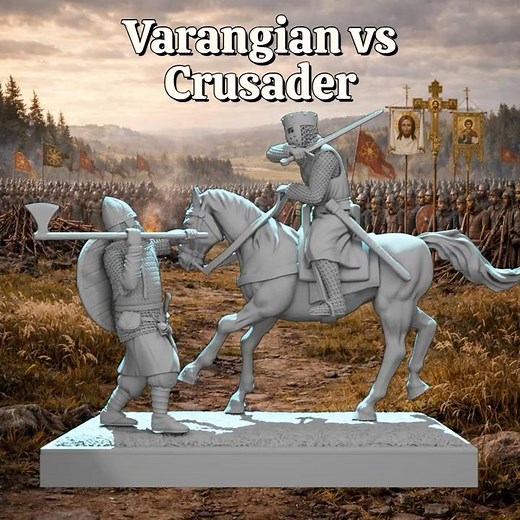 Crusader Knight vs Varangian Guard — The ultimate medieval duel | 28mm STL