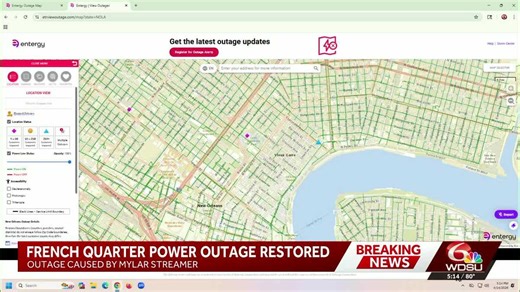 Entergy New Orleans restores power to more than 2,000 customers in French Quarter