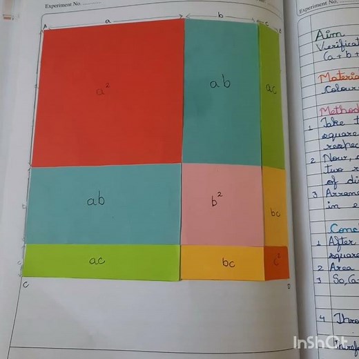 class 9 maths|lab manual|algebraic identity|📖 #shorts #activity