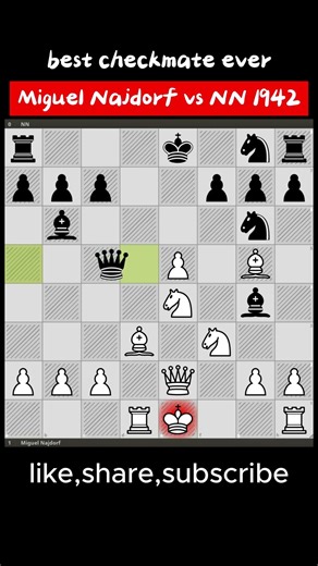 Best checkmate ever😱 Miguel Najdorf vs NN 1942 #chess